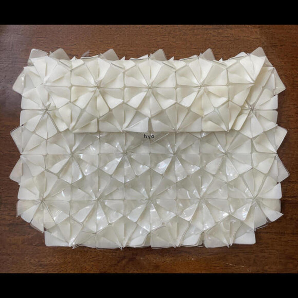 Rare‎ BYO Archemy Clutch Bag 11x7.5” Cream PVC Latex